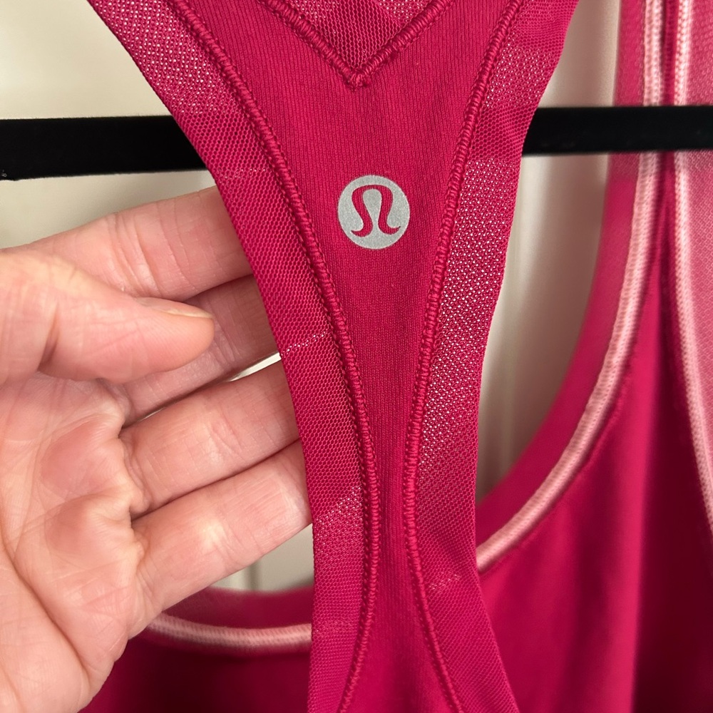 Lulu fuchsia Rouched Racerback Tank Top - Picture 3 of 9